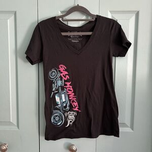 Gas Monkey Garage Womens Black Graphic Tee Small Short Sleeve T-Shirt